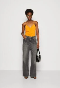 Anna Field Top - Black/Orange