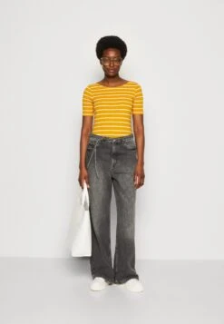 Anna Field Camiseta Estampada - Dark Yellow/White