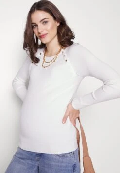 Nursing - Button Opening - Jersey De Punto - White -Anna Field 4b78fcc94aeb475a964819c45a823428