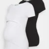 Nursing 2Er Pack - Basic T-Shirt - Camiseta Básica - Black/White