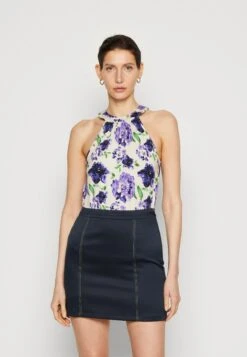 Anna Field Top - White/Blue