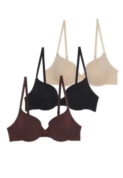 Anna Field 3 Pack - Sujetador Básico - Black/Nude/Brown -Anna Field dc71bdb90c6d4ece87e4a77d1a2555d3
