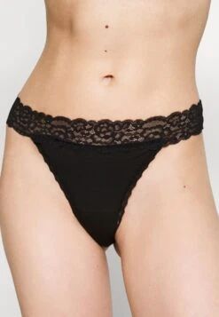 Anna Field 3 Pack Lace Trim Thong - Tanga - Black -Anna Field ddff339da5074452b6b1fc5ad9c38843